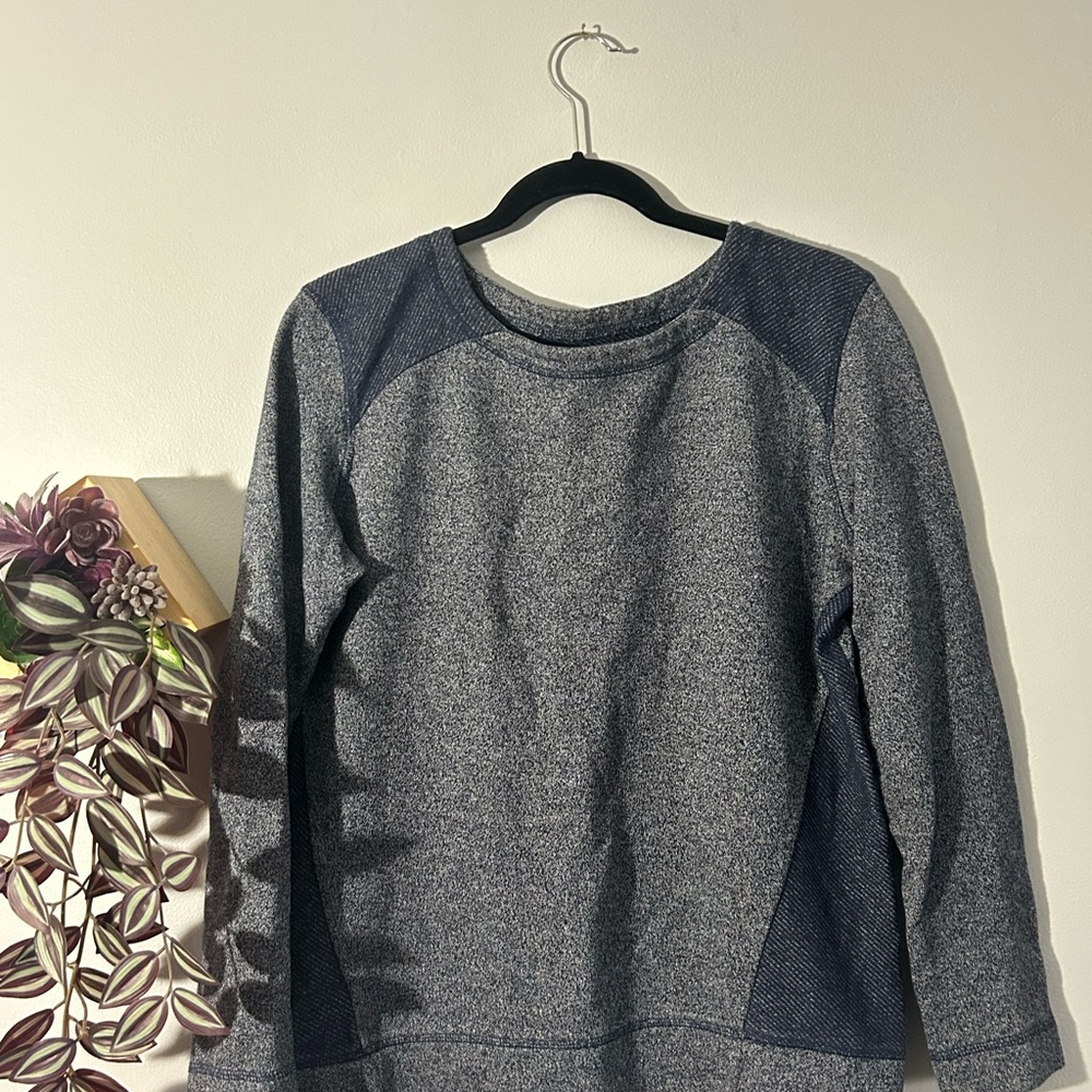 MEC Navy Grey Long Sleeve Cotton Sweater Large